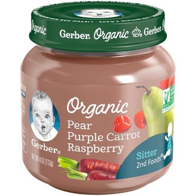 Gerber 2nd Foods Organic Pear Purple Carrot Raspberry Baby Food
