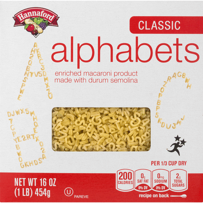 Hannaford Classic Alphabet Pasta 16 Oz Instacart