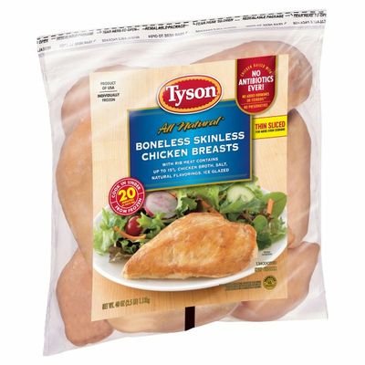 Tyson Chicken Breast, Boneless, Skinless, Thin Sliced, Uncooked