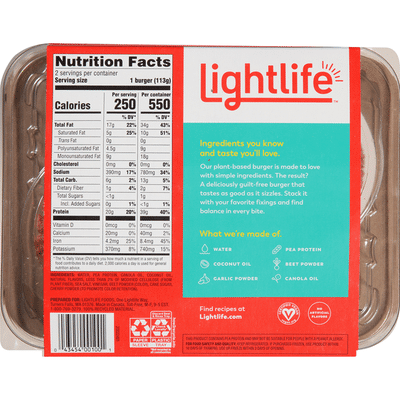 Lightlife Burger, Plant-Based