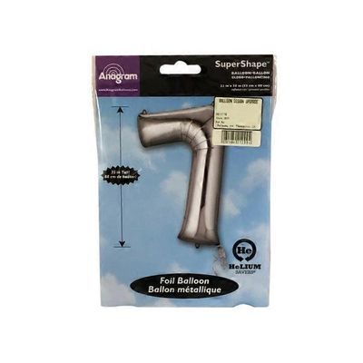 Anagram Number 7 Silver SuperShape Foil Balloon