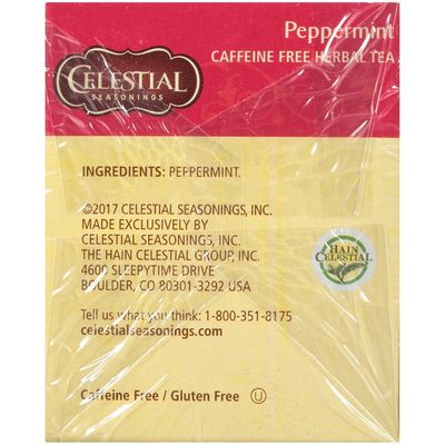 Celestial Seasonings Peppermint Herbal Tea, Caffeine Free