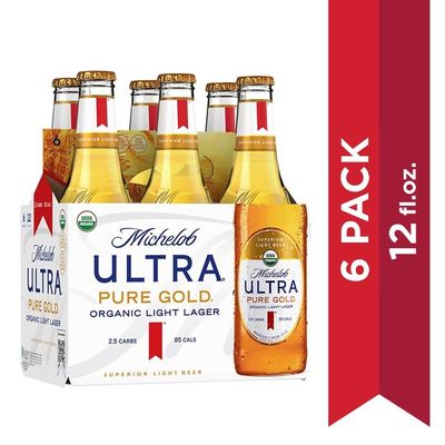 Michelob Ultra Pure Gold Organic Light Lager Beer Bottles