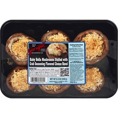 Giorgio Mushrooms, Baby Bella, with Crab Seasoning Flavored Cheese Blend