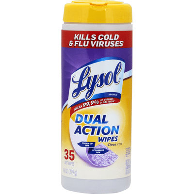Lysol Wet Wipes, Dual Action, Citrus Scent