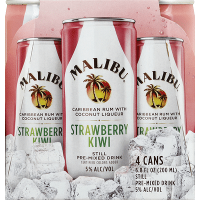 Malibu Rum Strawberry Kiwi Still Pre Mixed Drink 200 Ml Instacart