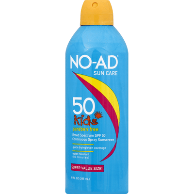 No-Ad Sunscreen, 50 Kids, Continuous Spray, SPF 50, Super Value Size!