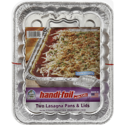 Handi-Foil Lasagna Pans & Lids, 2 Pack
