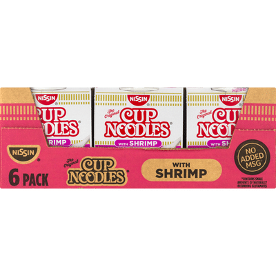 Nissin Soup, Ramen Noodle, with Shrimp, 6 Pack