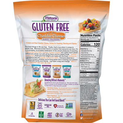 Miltons Baked Crackers, Gluten Free, Cheddar Cheese