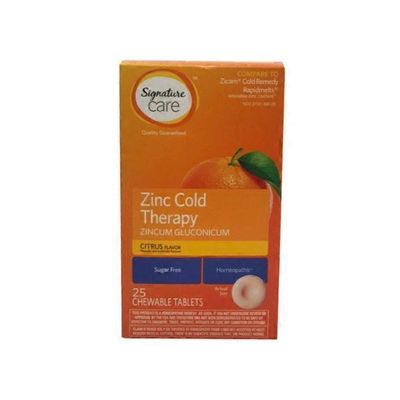 Signature Care Zinc Quick Dissolve Tablets, Citrus