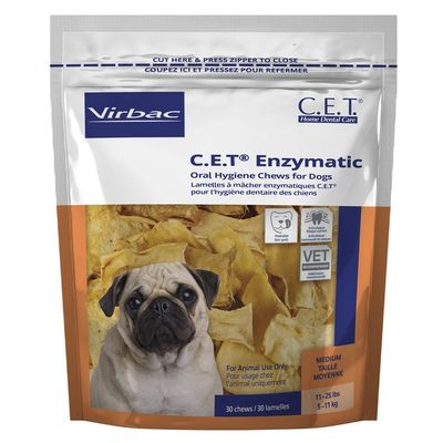 Virbac C.E.T Enzymatic Oral Hygiene Chews for Medium Dogs