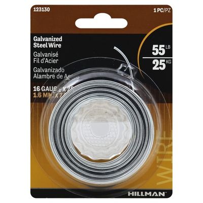 Hillman Group Steel Wire, Galvanized, 16 Gauge