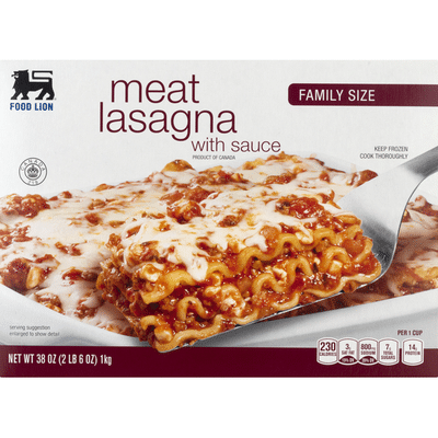 Food Lion Meat Lasagna, With Sauce, Family Size (38 Oz) - Instacart