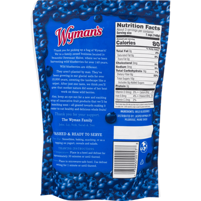 Wyman's Blueberries, Wild, Fresh Frozen