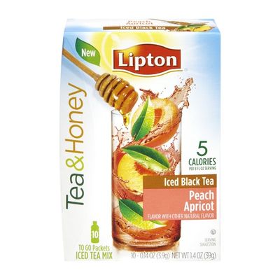 Lipton Tea & Honey Peach Apricot Iced Black Tea To-Go Packets 10 ct