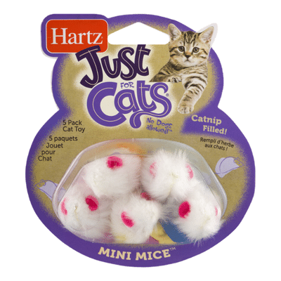 Hartz Just For Cats Catnip Filled Mini Mice Cat Toy - 5 CT