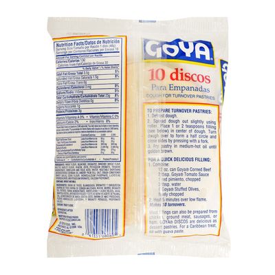 Goya Empanada Dough Discs for Turnover Pastries