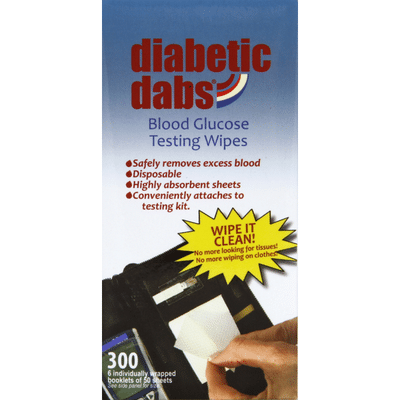 Diabetic Dabs Blood Glucose Testing Wipes