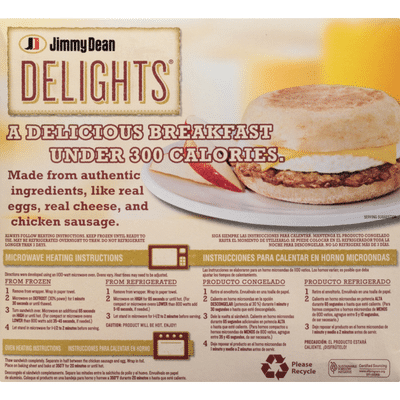 Jimmy Dean Sandwiches, English Muffin, Applewood Smoke, 4 Count