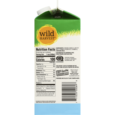 Wild Harvest Milk, Organic, Low Fat, 1% Milk Fat