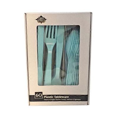 First Street Artstyle Pastel Blue Combo Plastic Tableware