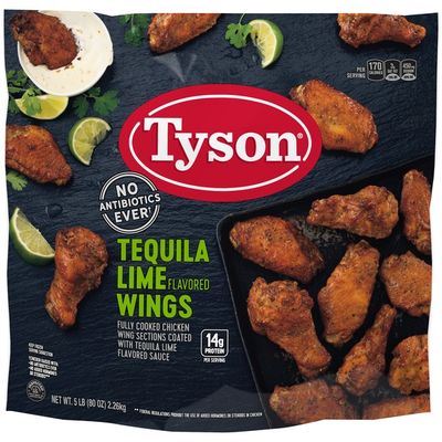 Tyson Tequila Lime Bone-In Chicken Wings, 5 lb. (Frozen) (80 oz