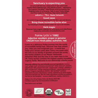 Pukka Organic Herbal Tea Elderberry & Echinacea Fruit Tea