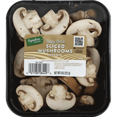 Signature Kitchens Mushrooms, Baby Bella, Sliced