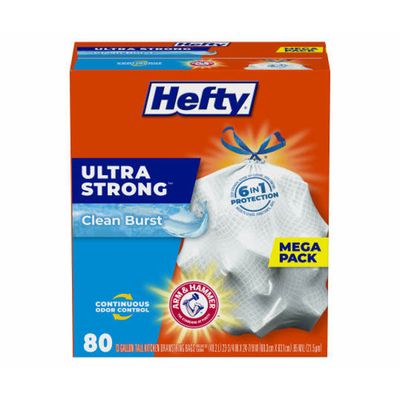 Hefty Ultra Strong Tall Kitchen Drawstring Bags Clean Burst