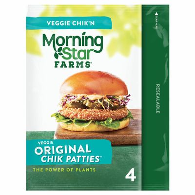 Morning Star Farms Meatless Chicken Patties, Plant Based Protein Vegan Meat, Frozen Meal, Original