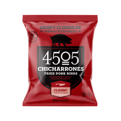 4505 Meats Classic Chili & Salt Chicharrones, Fried Pork Rinds