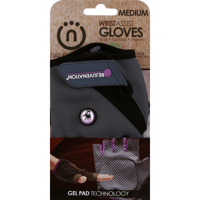 Natural Fitness Gloves, WristAssist, Medium