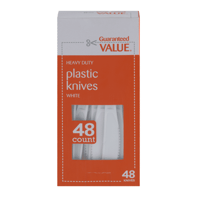 Guaranteed Value Plastic Knives White - 48 CT