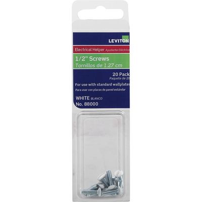 Leviton Screws, White, 1/2 Inch