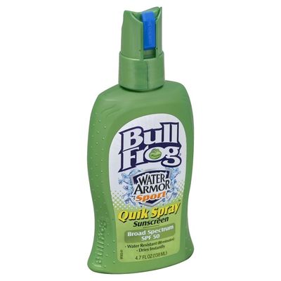 Bull Frog Sunscreen, Quik Spray, Broad Spectrum SPF 50