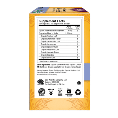 Yogi Tea Herbal Tea, Honey Lavender Stress Relief Tea, Soothing Serenity Blend