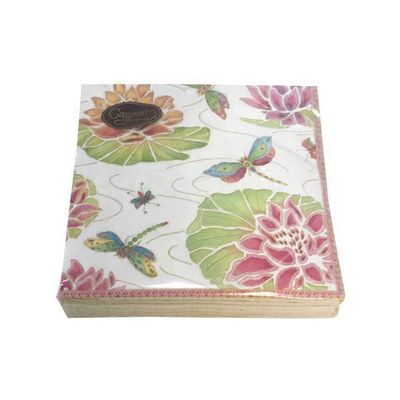 Caspari Jeweled Pond Ivory Triple-Ply Napkins