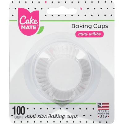 Cake Mate Baking Cups, White, Mini