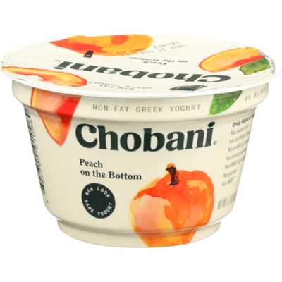 Chobani Yogurt, Greek, Non-Fat, Peach on the Bottom