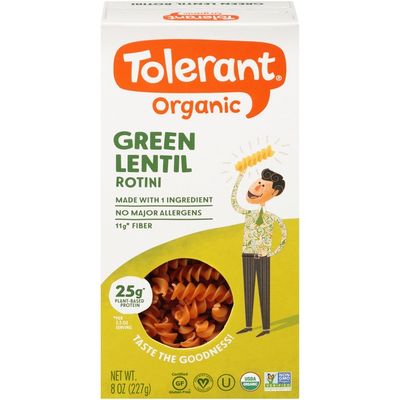 Tolerant Organic Green Lentil Rotini Pasta