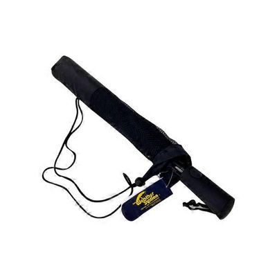 The Weather Station 56 Folding Golf Umbrella Black, With Windproof Frame Design Rubber Spray Handle & Mesh Carrying Case