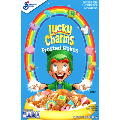 Lucky Charms Frosted Flakes, Sweetened, with Marshmallows