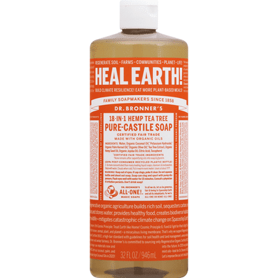 Dr. Bronner's Pure-Castile Soap, Tea Tree, 18-in-1 Hemp