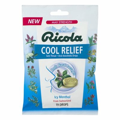 Ricola Cool Relief Drops, Max Strength, Icy Menthol