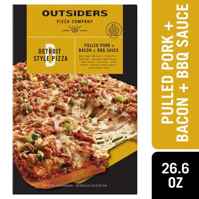 Outsiders Pizza Company Detroit Style Pulled Pork, Bacon and BBQ Sauce Frozen Pizza