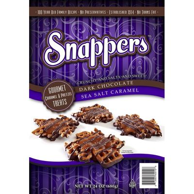 Snappers Dark Chocolate Sea Salt Caramel Pretzels
