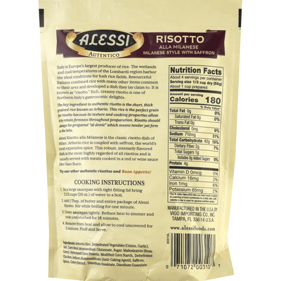Alessi Risotto, Milanese Style, With Saffron, Premium