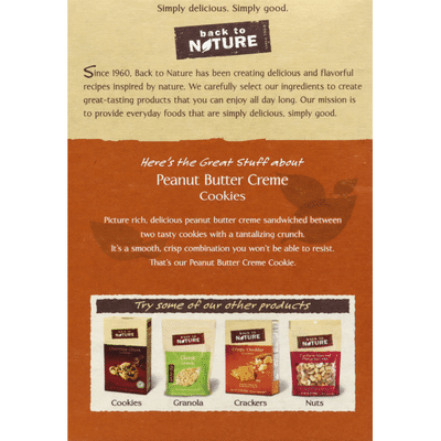 Back to Nature Cookies, Peanut Butter Creme