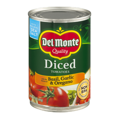 Del Monte Diced Tomatoes Diced with the Flavors of Basil Garlic & Oregano